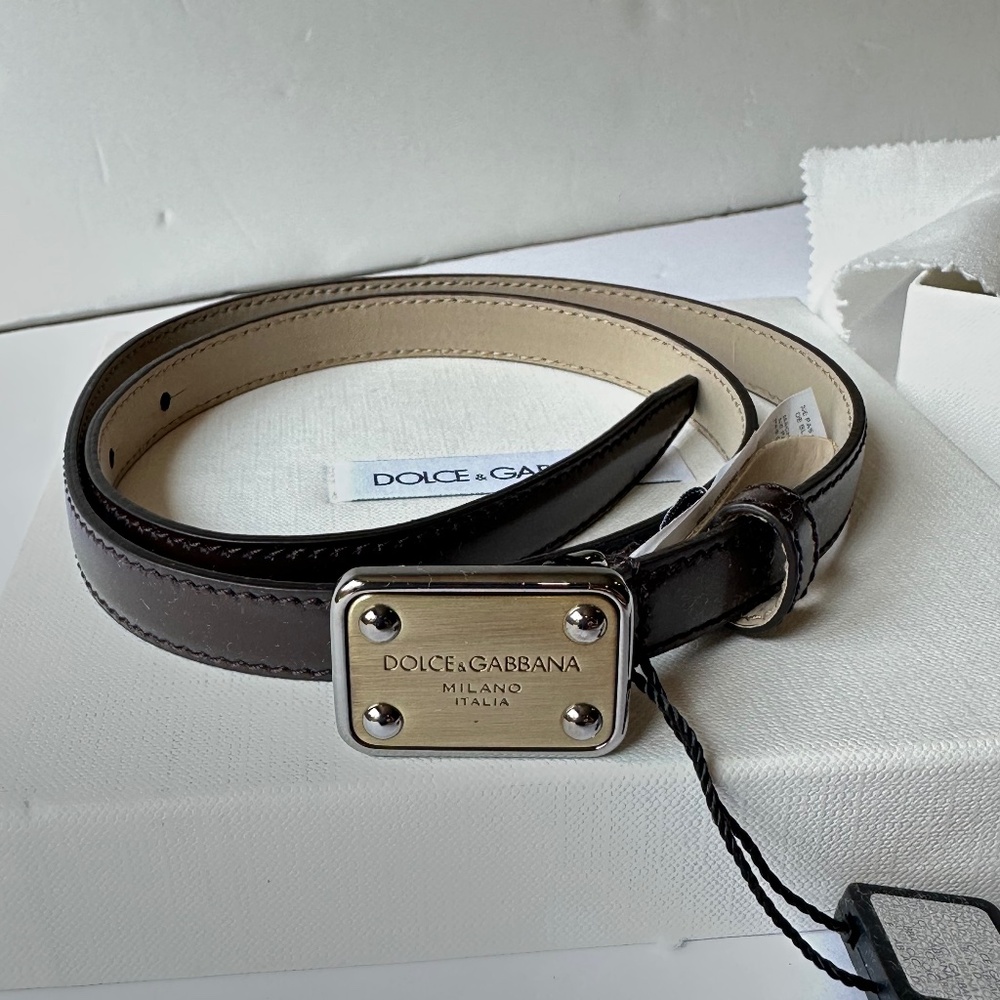 Dolce&Gabbana leather belt logo buckle size S 57cm